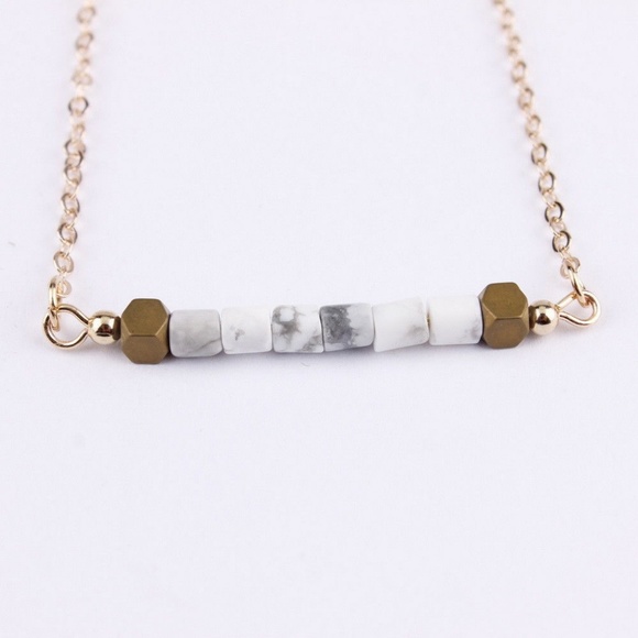 REVITALIZED Jewelry - 3/$15 • Marble Beaded Bar Necklace